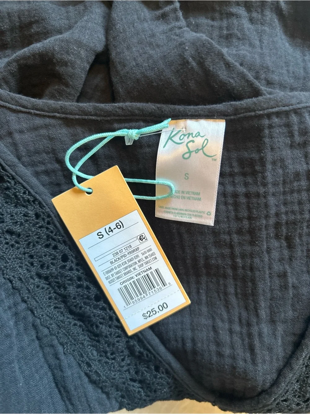 Kona Sol Women’s Black CoverUp Size S